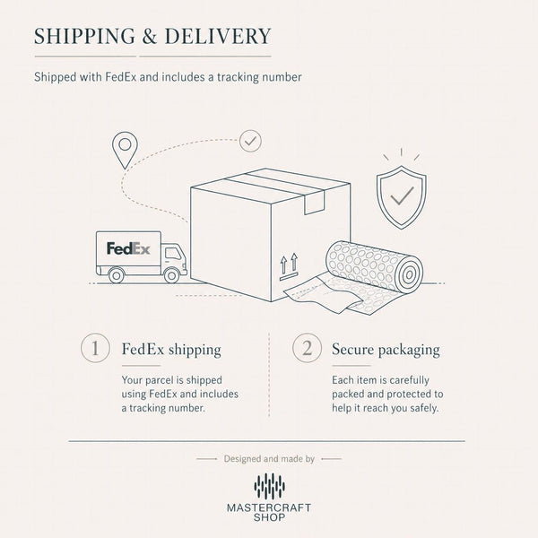 Shipping and delivery: FedEx shipping with tracking, carefully packed