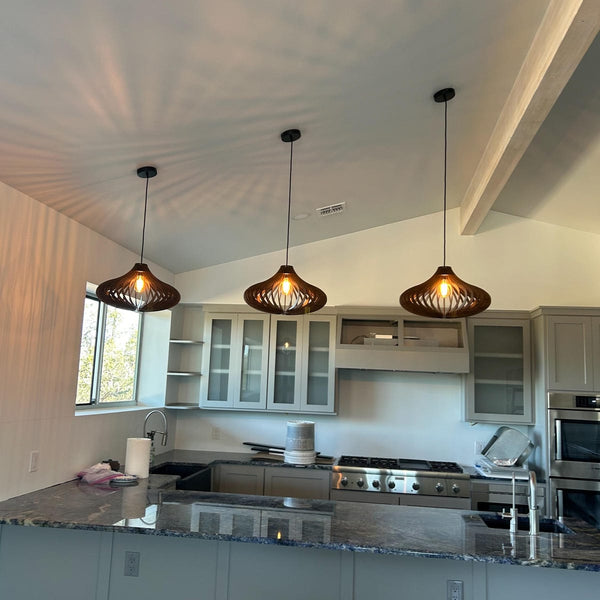 Customer photo of a Mastercraft Shop wooden pendant light