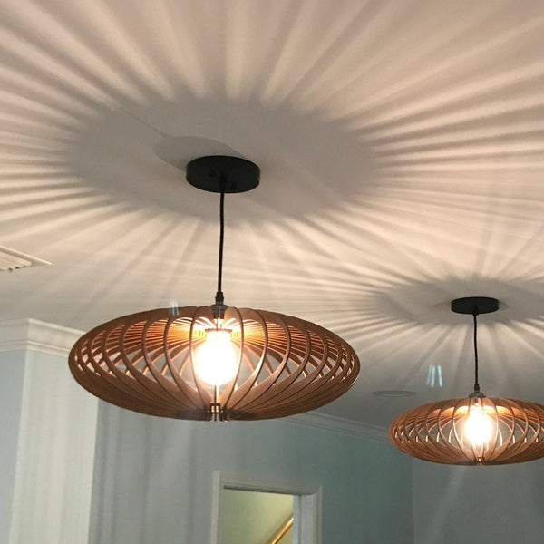 Customer photo of a Mastercraft Shop wooden pendant light