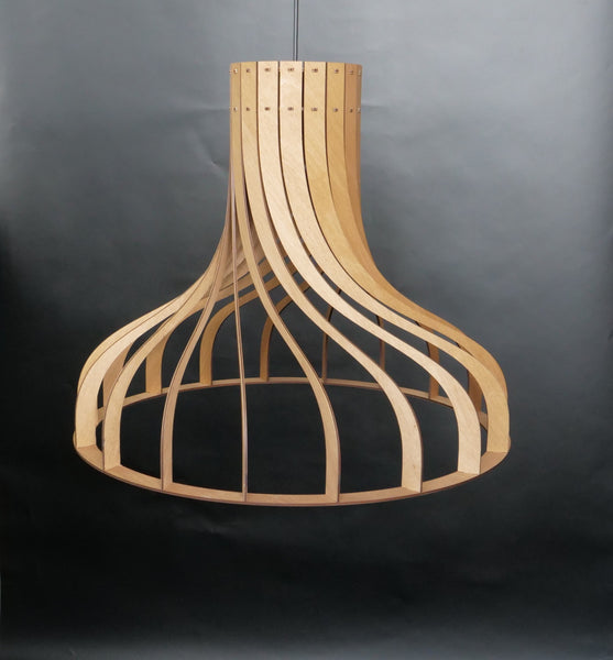 Tulip wooden pendant light – industrial design for the dining room – photo 6