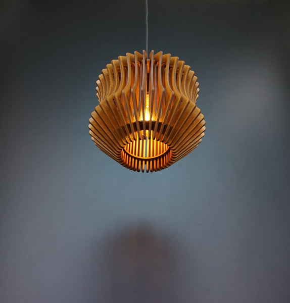 Accordion wooden pendant light – geometric design for the dining room – photo 2