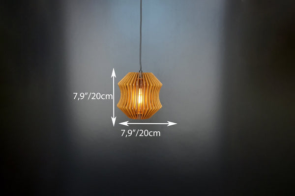 Accordion wooden pendant light – geometric design for the dining room – photo 3