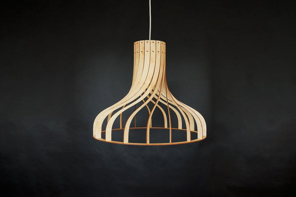 Tulip wooden pendant light – geometric design for the dining room