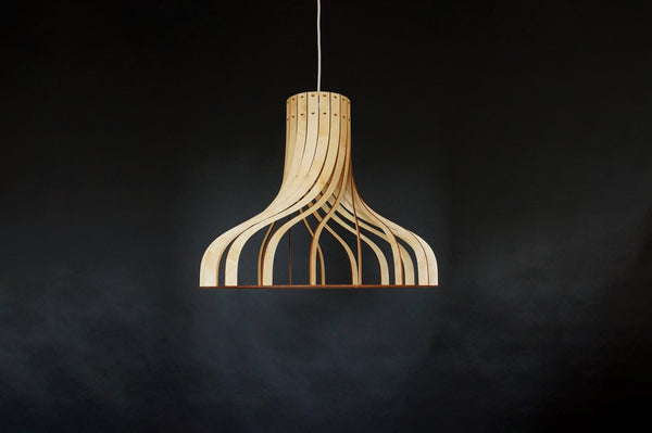 Tulip wooden pendant light – geometric design for the dining room – photo 3