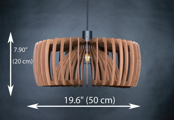 Twist wooden pendant light – geometric and rustic design for the dining room – photo 7