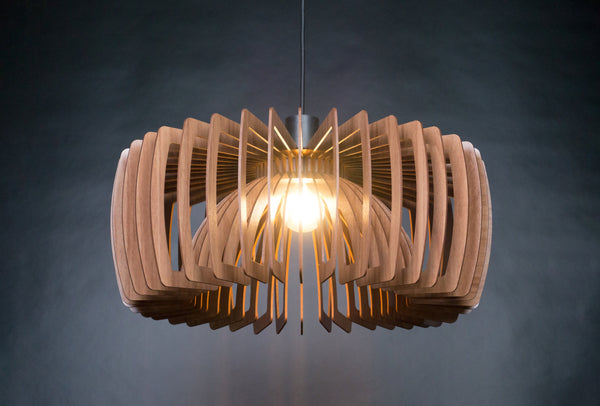 Twist wooden pendant light – geometric design for the dining room – photo 7