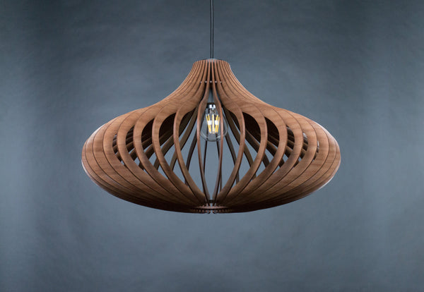 Teardrop wooden pendant light – Scandinavian design for the kitchen – photo 4