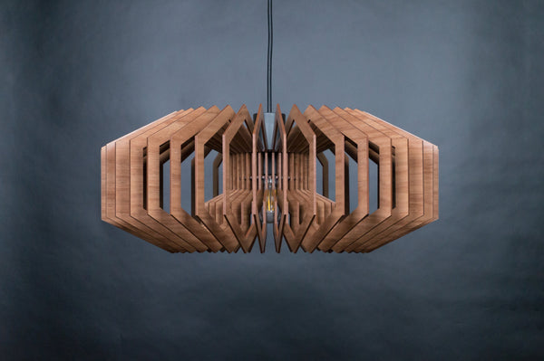 Hive 02 wooden pendant light – rustic and industrial design for the dining room – photo 8