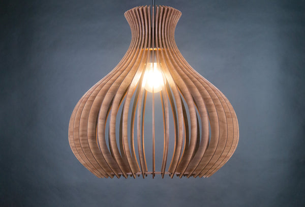 Lotus wooden pendant light – mid-century and Scandinavian design – photo 6