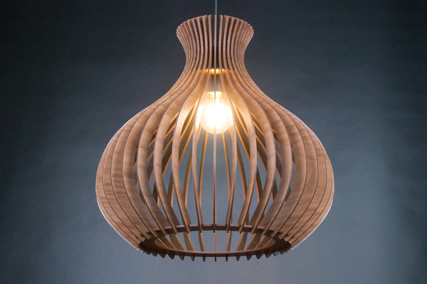 Lotus wooden pendant light – mid-century and Scandinavian design – photo 7