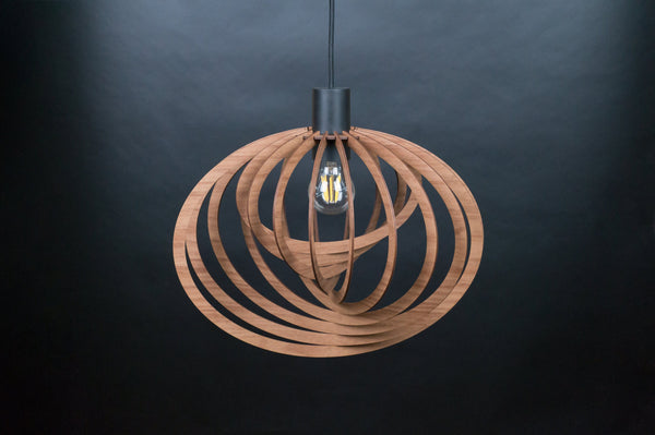 Orbit wooden pendant light – boho and rustic design for the dining room – photo 3