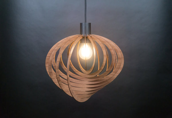 Orbit wooden pendant light – boho and rustic design for the dining room – photo 8
