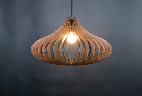 Teardrop wooden pendant light – Scandinavian design for the kitchen – photo 11