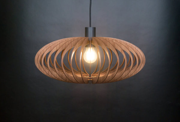 Ellipse wooden pendant light – Scandinavian and industrial design for the dining room – photo 7