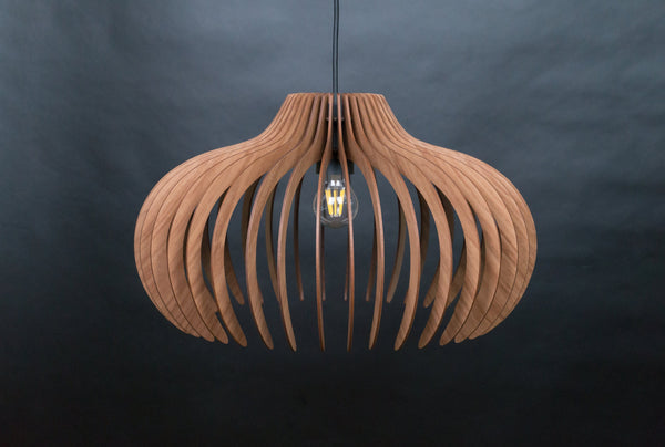Dome wooden pendant light – geometric design for the dining room – photo 5