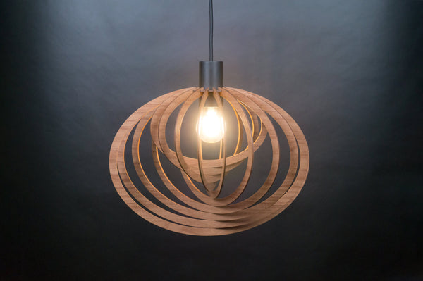 Orbit wooden pendant light – boho and rustic design for the dining room – photo 7