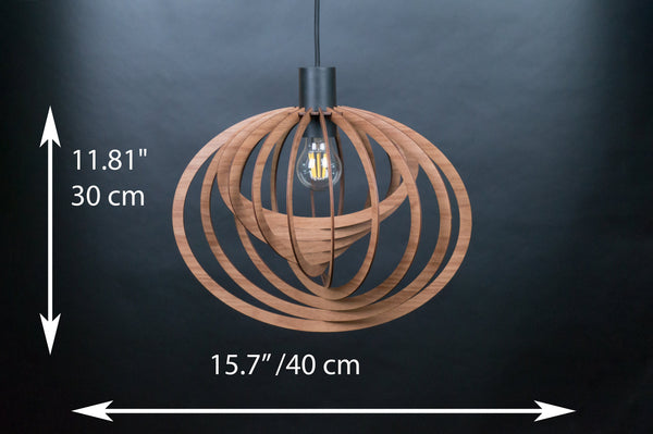 Orbit wooden pendant light – modern design – photo 4