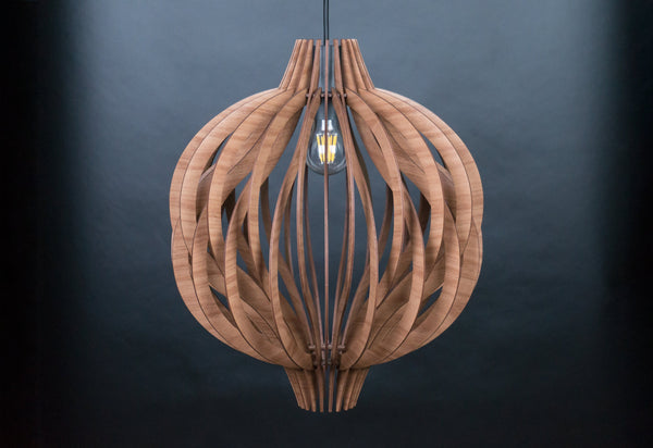 Globe wooden pendant light – Scandinavian design – photo 6