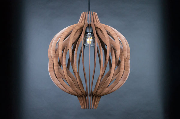 Globe wooden pendant light – Scandinavian design – photo 5