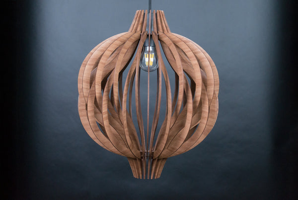 Globe wooden pendant light – Scandinavian design – photo 5