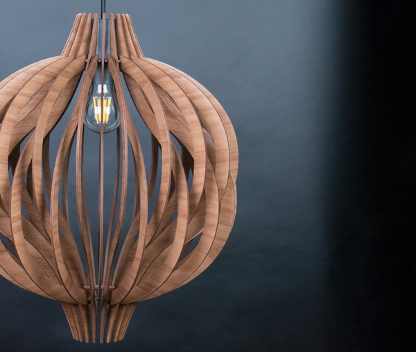 Globe wooden pendant light – Scandinavian design – photo 9