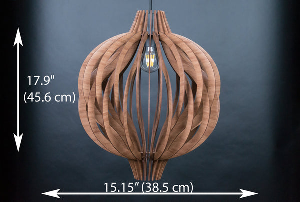 Globe wooden pendant light – Scandinavian design – photo 2