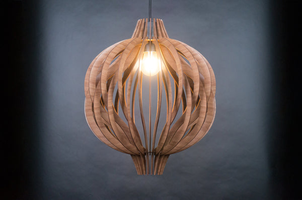 Globe wooden pendant light – Scandinavian design – photo 3
