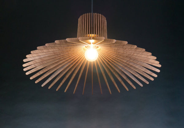 Umbrella 05 wooden pendant light – geometric and industrial design for the dining room – photo 9