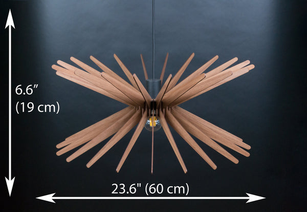 Starburst wooden pendant light – geometric design for the dining room – photo 4