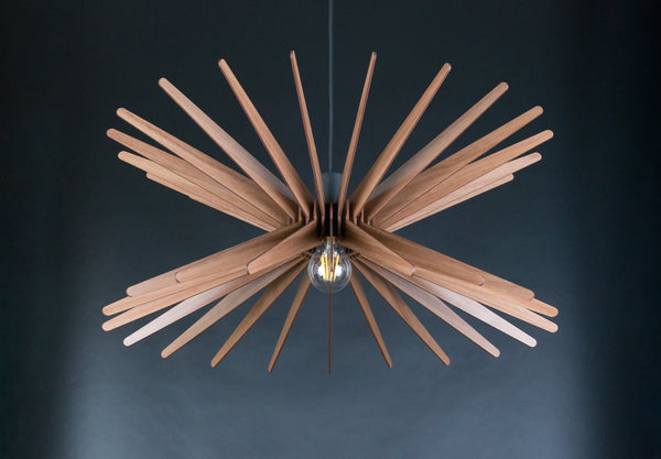 Starburst wooden pendant light – geometric design for the dining room – photo 9