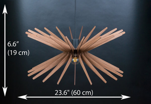 Starburst wooden pendant light – geometric and industrial design for the dining room – photo 4