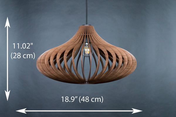 Teardrop wooden pendant light – Scandinavian design for the dining room – photo 13