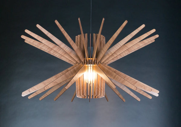 Starburst 02 wooden pendant light – modern design – photo 7