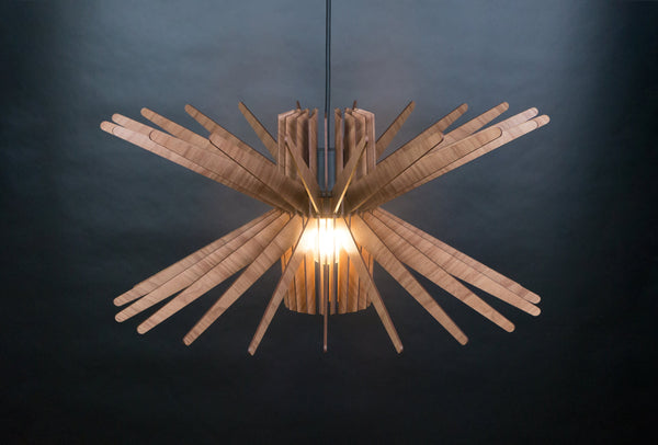 Starburst 02 wooden pendant light – modern design – photo 2