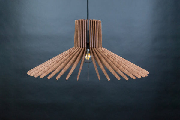 Umbrella 05 wooden pendant light – geometric and industrial design for the dining room – photo 8