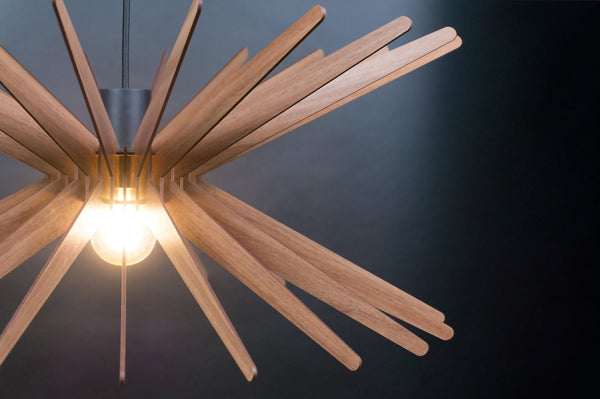 Starburst wooden pendant light – geometric design for the dining room – photo 7