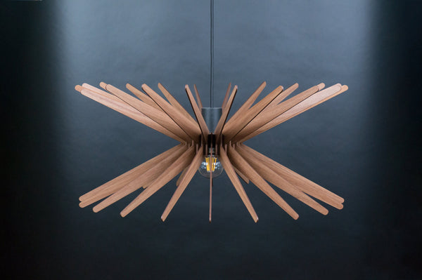 Starburst wooden pendant light – geometric design for the dining room – photo 4