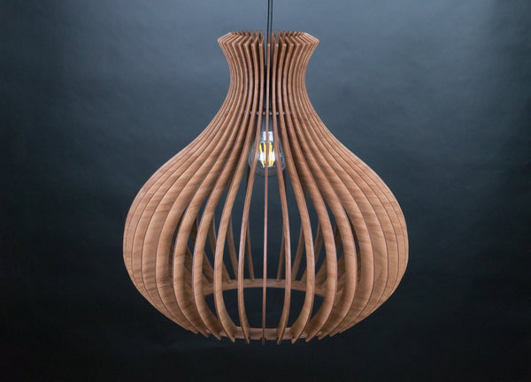 Lotus wooden pendant light – mid-century and Scandinavian design – photo 7
