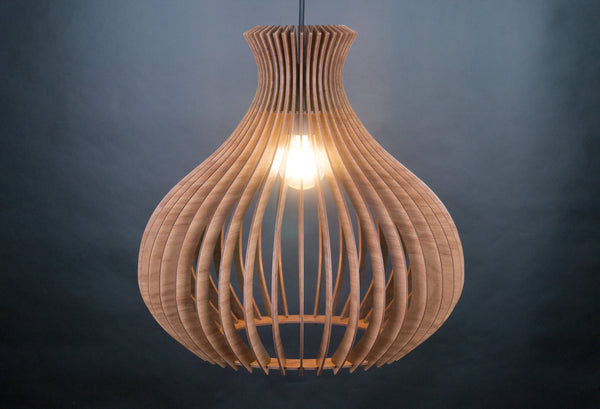 Lotus wooden pendant light – mid-century design