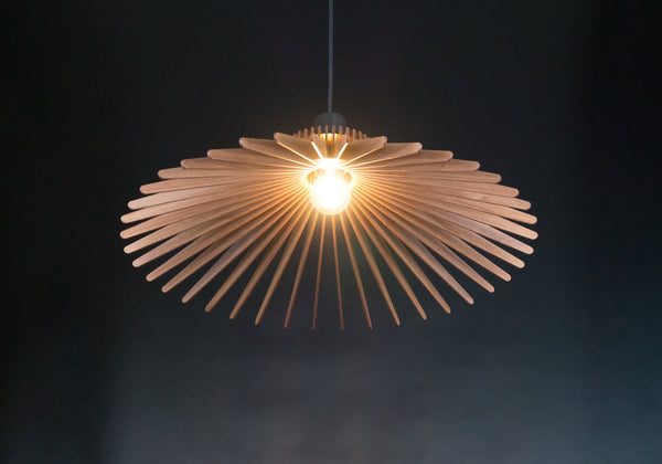 Umbrella 07 wooden pendant light with plug – mid-century design for the dining room – photo 8