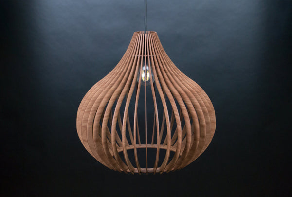 Bell wooden pendant light – mid-century and Scandinavian design – photo 13
