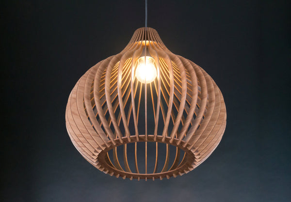 Bell wooden pendant light – mid-century and Scandinavian design – photo 12