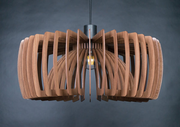 Twist wooden pendant light – geometric and mid-century design for the dining room – photo 11