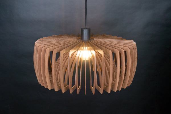 Twist wooden pendant light – geometric and mid-century design for the dining room – photo 7