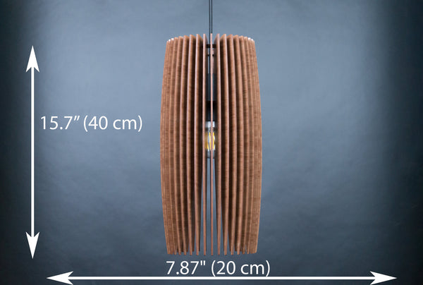 Column wooden pendant light – Scandinavian and mid-century design – photo 4