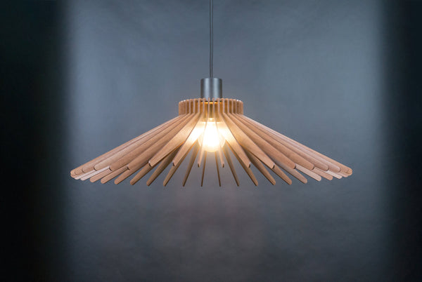 Umbrella 08 wooden pendant light with plug – modern design – photo 2