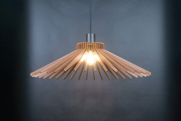 Umbrella 07 wooden pendant light with plug – mid-century design for the dining room – photo 7