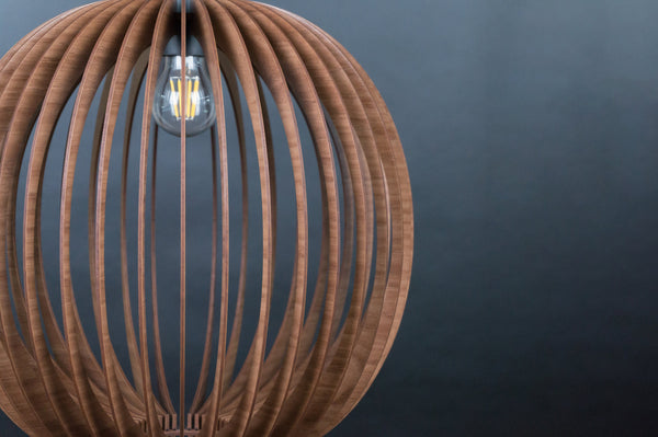Bubble wooden pendant light with plug – mid-century design for the dining room – photo 8