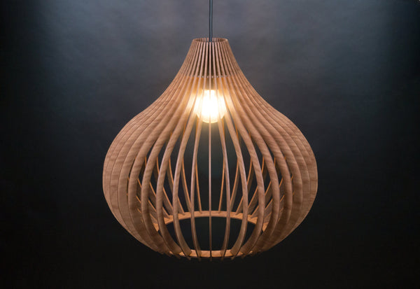 Bell wooden pendant light – mid-century and Scandinavian design – photo 9
