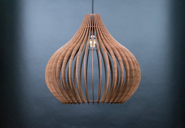 Bell wooden pendant light – mid-century and Scandinavian design – photo 8